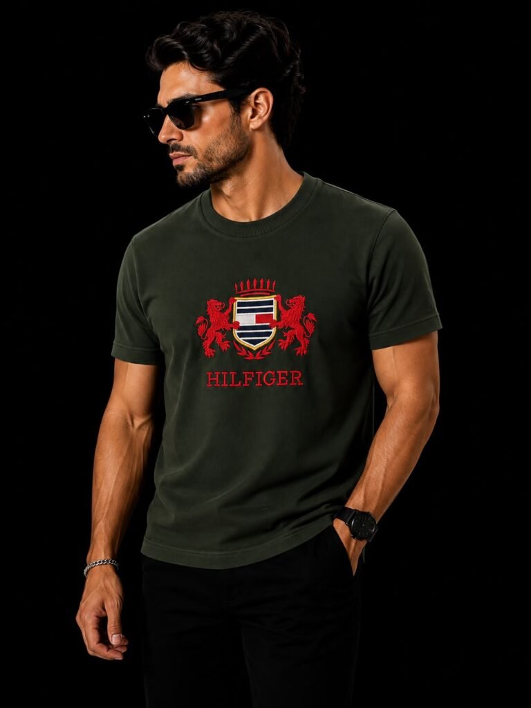 Camisa esmerilhada hilfiger escudo