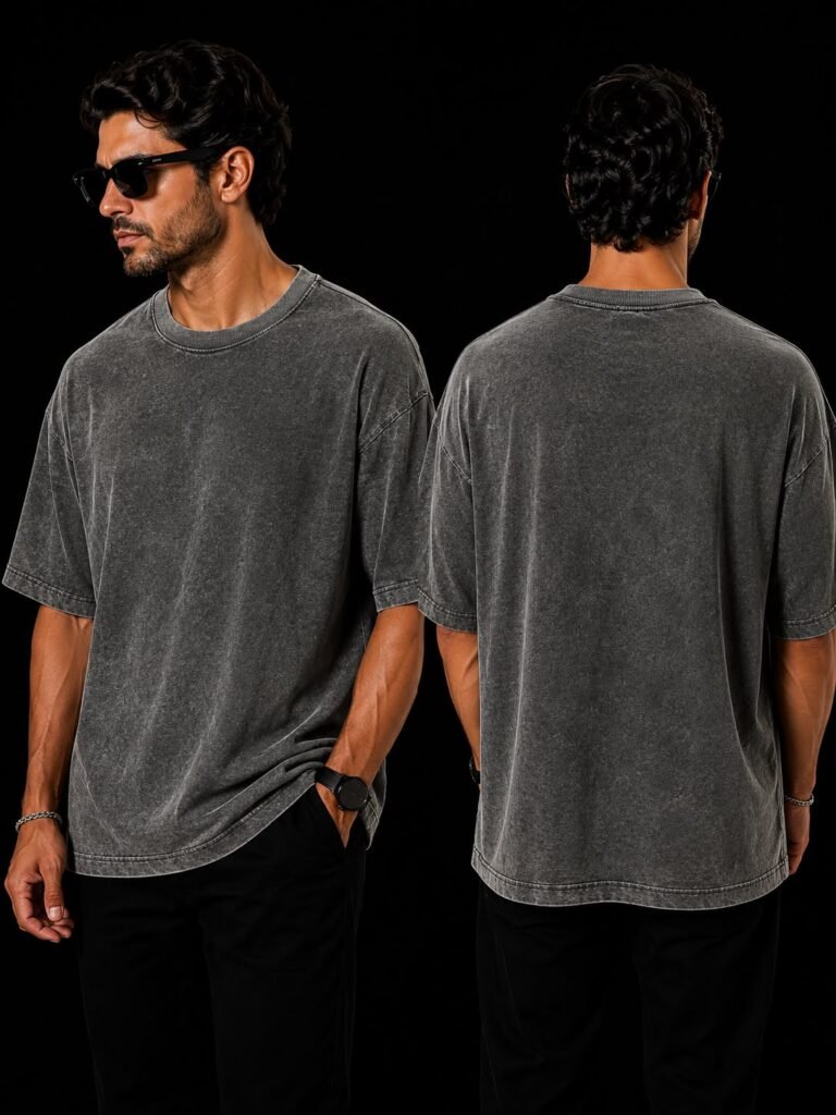 Camisa Oversized estonada grafite