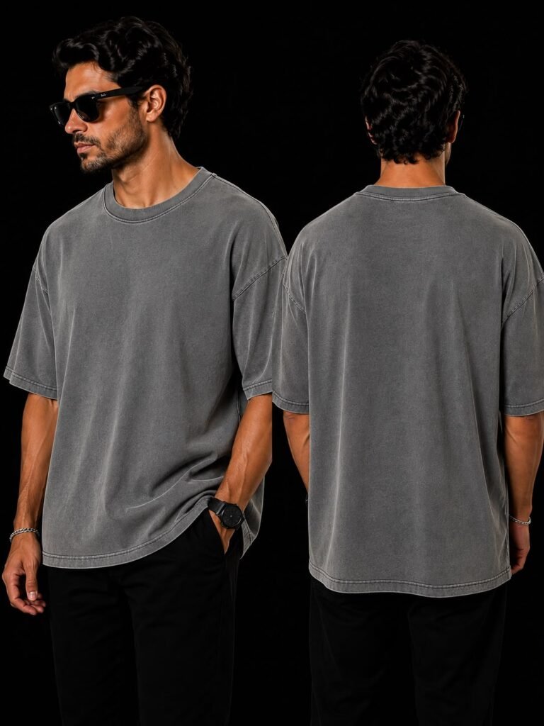 Camisa Oversized liza cinza estonado